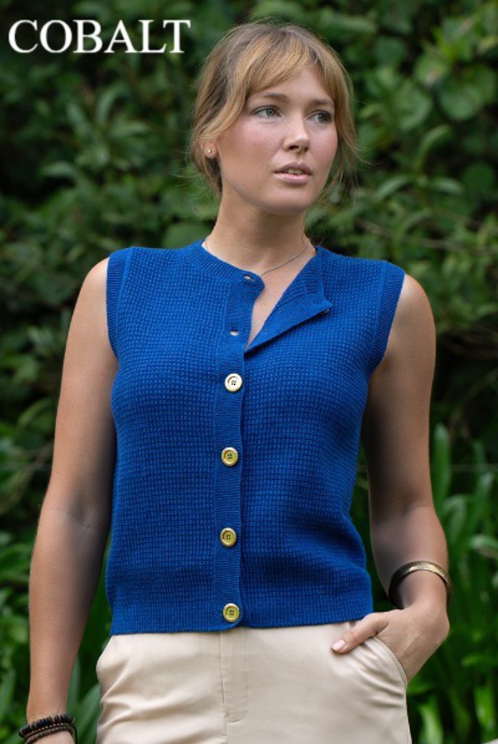 Lothlorian Cotton/Merino Hepburn Button Vest image 0